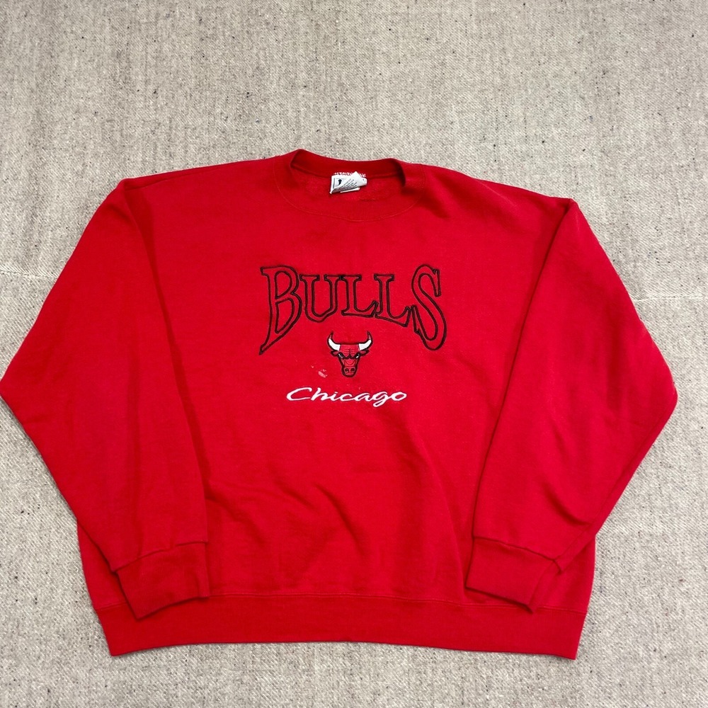 Vintage NBA Chicago Bulls Sweatshirt Men XL Red 1990s Lee Sport